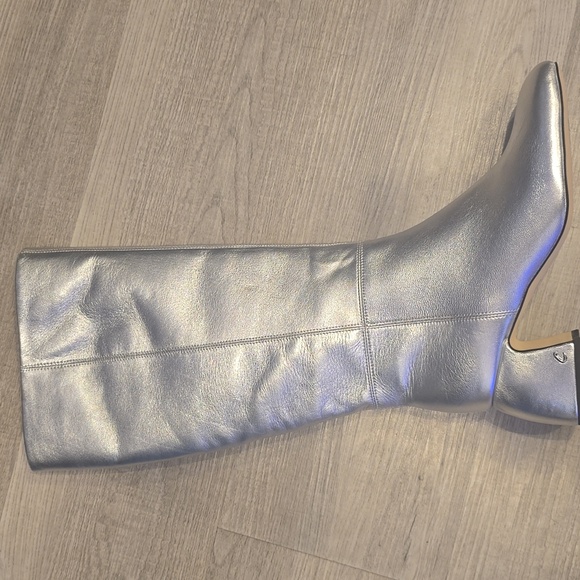 Sam EDELMAN silver Knee High Retro Zip Boots OAKLYN NEW 9 1/2 CIRCUS Hippie CHIC - Picture 4 of 4